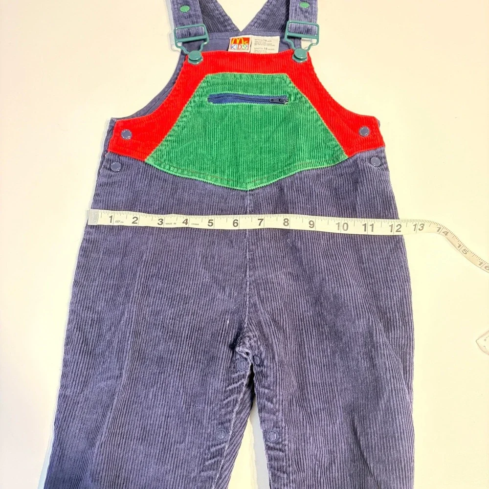 Vintage 90's Courduroy Colorblock McKids Mcdonalds Overalls 18months 100% Cotton